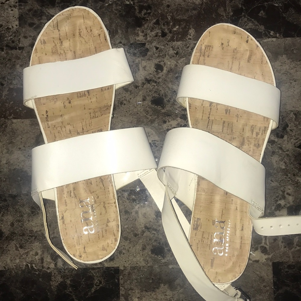 All white sandals